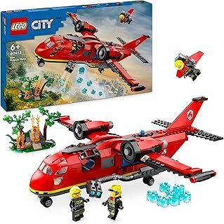 LEGO City Fire Rescue Plane Toy for 6 Plus Year Old Boys, Girls and Kids Who Love Imaginative Play, Airplane Emergency Vehicle Playset Includes 3 Minifigures, Birthday Gift Idea 60413