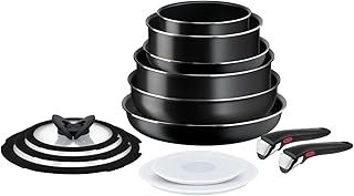 Tefal Ingenio Easy On 13 Piece Set, Pots & Pans Set, Stackable, Easy Cleaning, Non-Stick Coating, Heat Indicator, Removable Handle, All hobs Compatible excluding Induction, L1599243