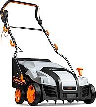 VonHaus Lawn Scarifier, Grass Rake, Aerator 1800W – Electric, 10m Cable, 55L Collection Box, 5 Depth Settings, 38cm Working Width, 2 Interchangeable Rollers, Folding Design – 2 Year Warranty