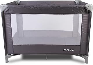 Red Kite Sleeptight Travel Cot - Grey. Lightweight padded travel cot suitable from birth