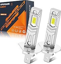 H1 LED Headlight Bulb, 18000LM 80W 500% 6500K H1 LED Headlights 1:1 Car Lights, Replacement Halogen(2 Bulbs)