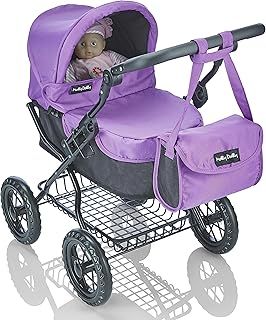 Molly Dolly Dolls Pram - Toy Pram With Adjustable Handle Height - Doll Pram For Girls Age 3-7 Years