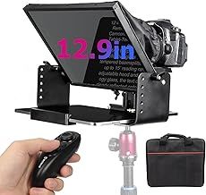 Teleprompter, MOMAN MT12 Metal Prompter Kit for 12.9inch iPad Tablets with APP Remote Control for DSLR Camera Camcorder Smartphone Mobile, Tablet-Teleprompter-Autocue-Camera-Prompting