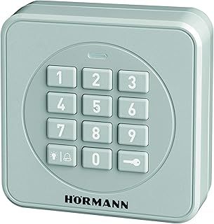 Hörmann Wireless Code Button FCT3-1 BS (868 MHz, for Controlling up to 3 gate Drives, Illuminated Keyboard, Colour RAL 7040) 4511856, Gray, info@hoermann.de