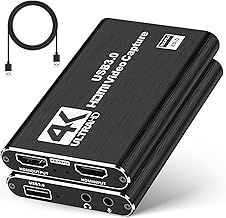 1080P Video Capture Card, 4K HDMI Capture Card, USB 3.0 Game Capture Device, 4K30Hz Video Capture Card for Streaming, Recording, Compatible with Windows/Mac/Linux - Plug & Play
