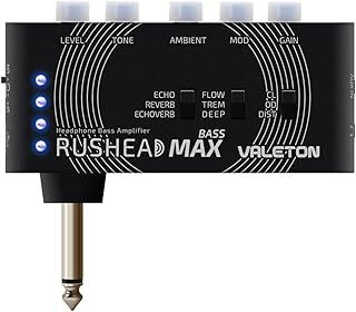 Rushead Max Bass Headphone Amplifier Multi Effects USB Chargable Portable Pocket Carry-On Bedroom Plug-In Mini Practice Amp