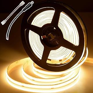 COB LED Strip Lights, Uniform DC24V LED Strip, CRI 90+, Dotless LED Tape for Room Decoration (No Power Supply) (2700K, 5M)