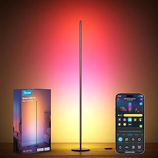 Govee LED Floor Lamp Black, RGBIC Modern Corner Lamp, Smart Standing Lamp with 61 Scene Modes,Music Sync, Corner Floor Lamp for Living Room, Bedroom