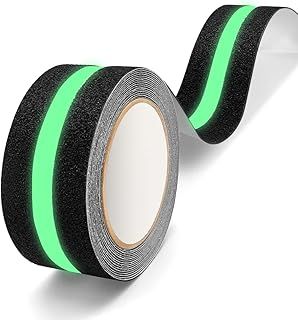 Anti Slip Grip Tape Glowing in Dark Non Skid Strip Tape High Traction Grip Tape Strong Grip Abrasive Residue Free Adhesive for Stairs Tread Steps Ramps Indoor Outdoor (5m*5cm)