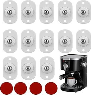 12 Pcs Self Adhesive Caster Wheels, Smooth Rotation Universal Roller Mini Caster Wheels 360° Swivel Sticky Pulley for Kitchen Furniture Storage Box Small Appliances