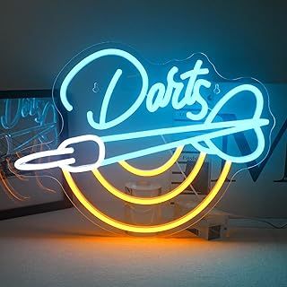 Horseneon Dart Neon Sign, Darts Bar Neon Light Dartboard Neon Light Sign for Wall, Game Led Sign for Pub Home Bar Club Man Cave Restaurant Shop Game Room Decor