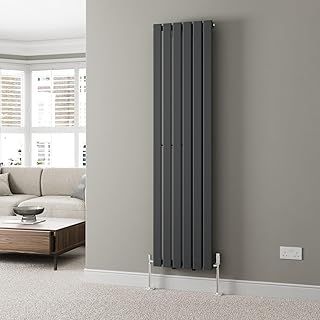 1800 x 452mm Anthracite Grey Vertical Designer Radiator Single Column Flat Panel Modern Central Heating Panels Bathroom Radiators