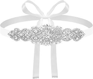 SUOSDEY Bridal Rhinestone Wedding Belt,Bridal Applique Sash Belt for Wedding or Party Prom Women