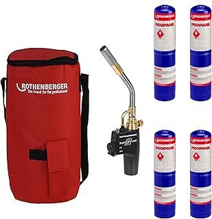 Rothenberger Hotbag Deal 19489 Super Fire 2 Torch 35644, Toolbag & 4 Propane Gas