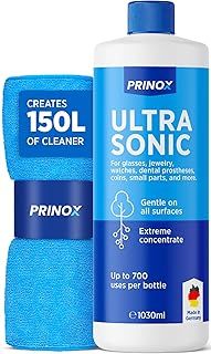 Ultrasonic Cleaner Concentrate 1030ml – Highly Efficient up to 700 uses – Jewellery Cleaner Solution for Jewellery, Glasses, Dentures & Small Parts – Compatible with All Ultrasonic Devices