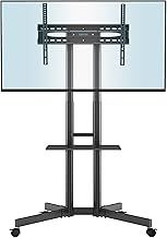 Mobile TV Stand on Wheels for 32-85 inch LCD LED OLED Flat Curved TVs, Height adjustable Shelf Trolley Floor Stand Holds up to 60kg, TV Stand with Tray Max VESA 600x400mm