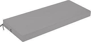 Outdoor Bench Cushion, Patio Waterproof Long Bench Cushion, Patio Garden Furniture 2 Seater Chair Cushion Pad, Porch Swing with Ties, Window Seat Sofa Replacement Cushion, Grey