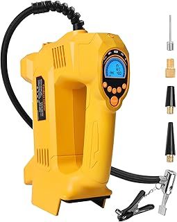 Powarobor Cordless Tyre Inflator Air Compressor for Dewalt 18V Battery,150PSI Handheld Air Pump with Digital Pressure Gauge and LED Light for Cars Motorcycles Bicycles Balls (Tool only,no Battery)