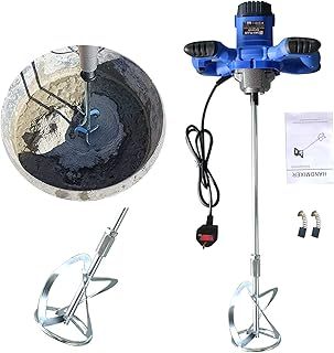 2600W Handheld Portable Paddle Mixer Adjustable 6 Speed Stirrer Electric Mix Stirring Tool for Mortar Grouts Paint Cement Plaster Plastering