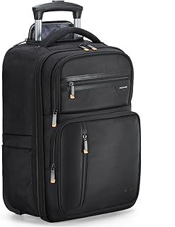 Backpack with Wheels - 17 inch Laptop Rolling Rucksack on Wheels for Men Women,Wheeled Backpack Flight Approved Water Resistant Carry on Trolley Suitcase for Travel Trip Business,Black