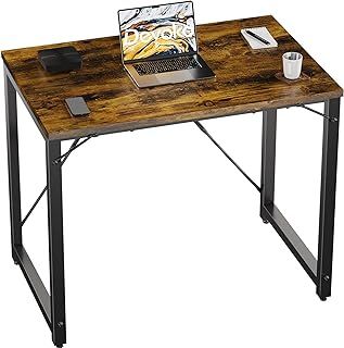 Computer Desk 80 x 50 x 75 cm, Home Office, Study Writing Desks Small Desks for Small Spaces, Laptop Table for Home Workstations, Industrial Design Black Desk Metal Frame, Rustic Brown
