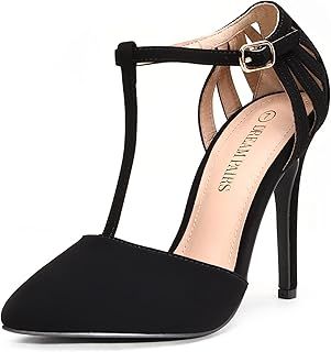 DREAM PAIRS Women's Stiletto High Heels T-Strap Pointed Toe Dress Court Shoes Oppointed_Mary