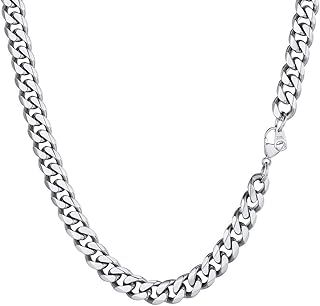 PROSTEEL Men Sturdy Cuban Chain Necklace, 3/6/9/12mm, 14" 18" 20" 22" 24" 26" 28" 30" Length, Gold Plated/316L Stainless Steel/Black (Send Box)