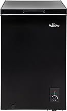 W99CFB Freestanding 99L Chest Freezer with Removable Storage Basket, Suitable for Outbuildings and Garages, 4* Freezer Rating - Black