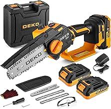 Mini Chainsaw Cordless: DEKOPRO 6 Inch (15cm) Small Electric Hand Chainsaw Battery Powered Handheld Portable Power Chain Saw Garden Tools for Wood/Tree Cutting, Gardening Gifts for Men and Women