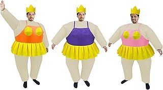 3 Packs Inflatable Ballet Costume Air Blow-up Suit Cosplay Costume Outfit for Adult/Birthday/Halloween/Canival/Christmas