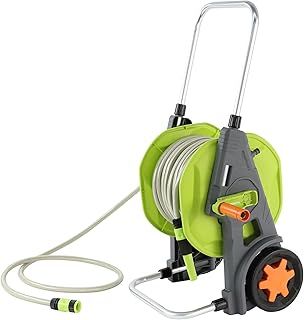 Amazon Basics Hose Pipe Reel Cart with Hose, 30 m, Green/Grey