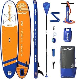 AQUAPLANET Aufblasbares Stand-Up Paddleboard Set - Max I 320 cm I Ideal fr SUP Anfnger & Experten I Beinhaltet Finne, Paddel, Pumpe, Reparaturset, Rucksack, Leine, Trockensack, Trageriemen