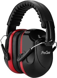 ProCase Ear Defenders Adults, NRR 28dB Noise Cancelling Headphones for Autism Adults Kid, Hearing Protection Earmuffs, Sensory Headphones for Autism Shooting Construction Mowing -Red