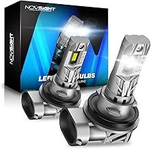 NOVSIGHT H11 LED Headlight Bulb - 90W 30000LM H9 H8 Headlight Bulb, 6500K White 12V Light H11 LED with Fan, 1:1 Size Plug and Play, IP68 Waterproof, Pack of 2
