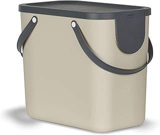 Rotho, Albula, Waste separation system 25l for the kitchen, Plastic (PP) BPA-free, brown/anthracite, 25l (40,0 x 23,5 x 34,0 cm)