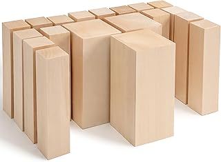 BeaverCraft Basswood Carving Blocks Whittling Wood BW19 - Unfinished Wood Blocks Set, Soft Basswood for Carving, Wooden Block for Crafts & Whittling