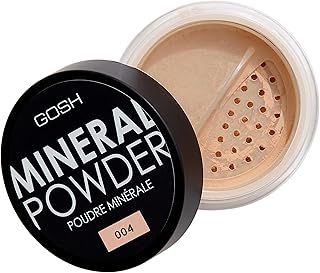 GOSH Mineral Powder, Vegan, Loose Fixation Powder with Minerals for All Skin Types, Matte & Long-Lasting for a Flawless Complexion, No Mask Effect, Medium to High Coverage, 004 Natural