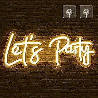 Let's Party Neon Signs, Arrinew LED Neon Light Sign for Wall Decor, Art Decorative Let's Party Neon Lights for Bachelorette Party, Engagement Party, Birthday Party,Wedding Party