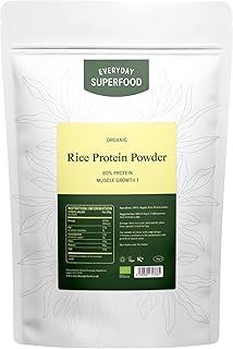 Everyday Superfood Organic Rice Protein Powder, 1kg, 80% Protein, Unflavoured, Vegan & Kosher