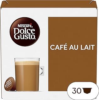 NESCAFÉ Dolce Gusto Cafe Au Lait Coffee Pods - total of 90 Capsules- Medium Roasted Coffee with Milk - Intensity 7 (3 Packs)
