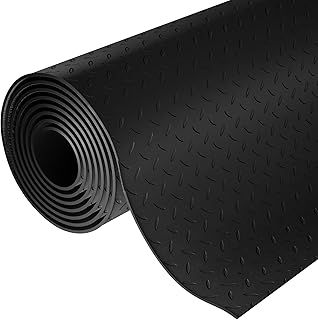 2m x 1.5m Checker Plate Rubber Anti-Slip Garage Matting Flooring Roll 3mm Thick | 200cm x 150cm Floor Mat