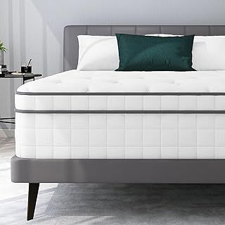 Aotumm Ciort Single Mattress, 3FT Innerspring Hybrid Mattress, 10.6 Inch Single Mattress with Breathable Foam and Pocket Spring for Cool Comfort Sleep, Medium Firm Single Mattress (90x190x27cm)