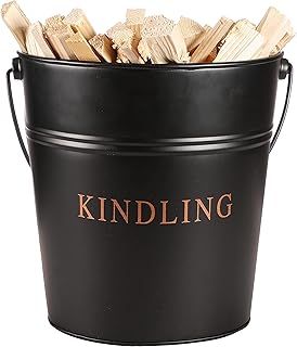 Kindling Bucket - White 17L Fireside Wood Hearth Stove Storage Basket (CA99)