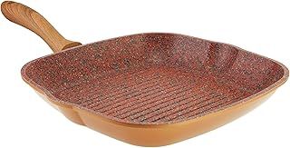 JML Copper Stone Griddle Pan Non Stick - Durable 28cm Aluminium and Stainless Steel Pan for Fast Frying and Grilling with Dynamic Heat Distribution, for Gas, Induction, Electric and Ceramic Hobs