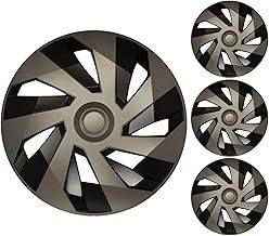 Set of 4 Vector Graphite & Black Alloy Look Wheel Trims Hub Caps 15" Protection