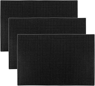 GBACHOOSE 3Pcs 45x30cm PVC Bar Mat, 18”x 12”Thick Durable and Stylish Home Bar Accessories, Non Slip Rubber Service Mat for Bars Spills Coffee Restaurants Counter Top