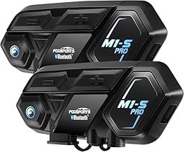 Motorbike Intercom, M1-S PRO Helmet Intercom 2000m 8 Riders Group Motorcycle Communication System Universal Wireless Headset Interphone (Waterproof/Handsfree/Stereo Music/GPS/2 Pack)