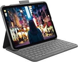 Logitech Slim Folio Keyboard Case for iPad (10th gen & A16) with Integrated Bluetooth Wireless Keyboard, QWERTY UK English Layout - Graphite