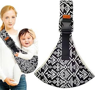 Portable Toddler Carrier with Adjustable Shoulder Straps - Soft Baby Carrier Sling for Infants Up to 6-42 Months (Black)