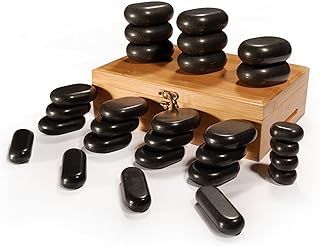 Master Massage 28 Piece Essential Hot Stone Massage Stone Set Kit Package for Professional or Home Spa Stone Therapy, Healing, Pain Relief-Basalt Rock